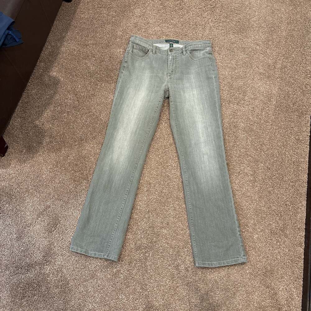 LAUREN Ralph Lauren Women's Gray Denim Straight Leg‎ Jeans Size 8